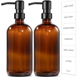 Amber Glass Soap Dispenser