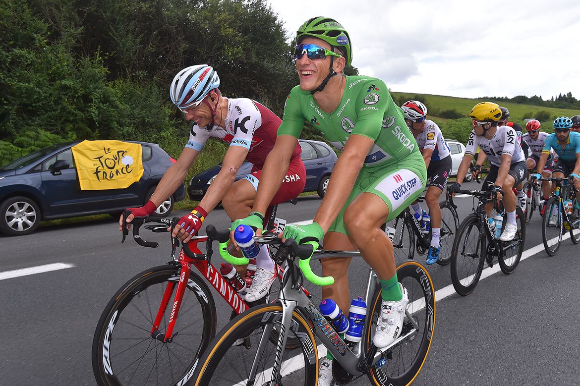 German compatriots Marcel Kittel and Tony Martin enjoying stage 10 of the Tour de France