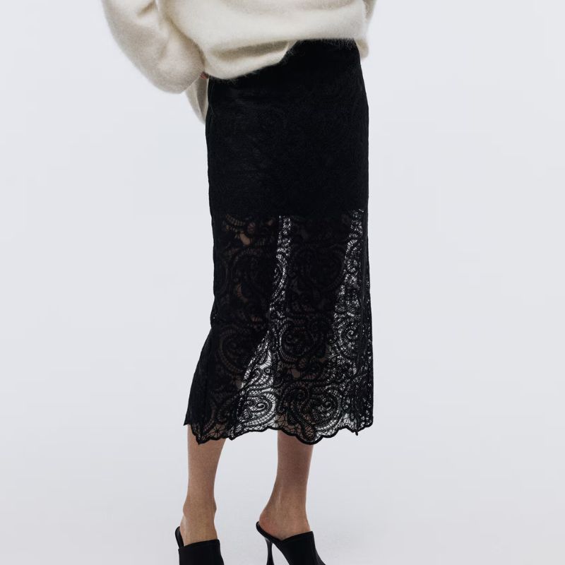 H&amp;amp;M, Lace Pencil Skirt