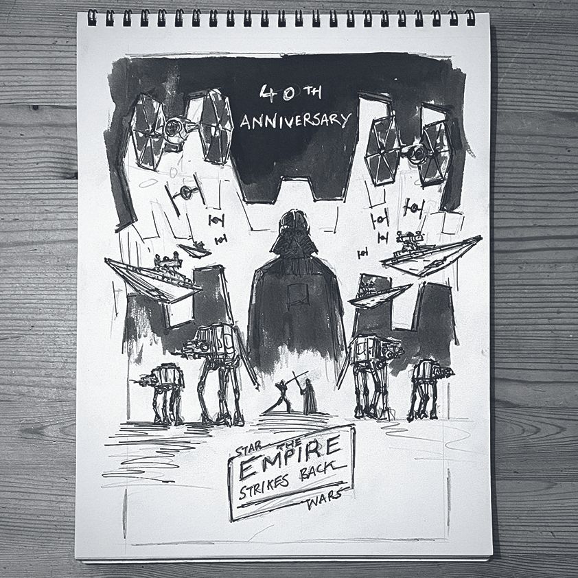A sketch for movie poster art by Matt Ferguson