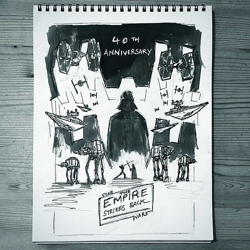 A sketch for movie poster art by Matt Ferguson