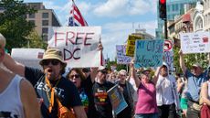 Thousands march through Washington D.C. in protest of Donald Trump's use of federal agents and the National Guardsmen to conduct policing actions
