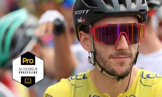 Adam Yates in yellow before stage 9 of the Tour de France