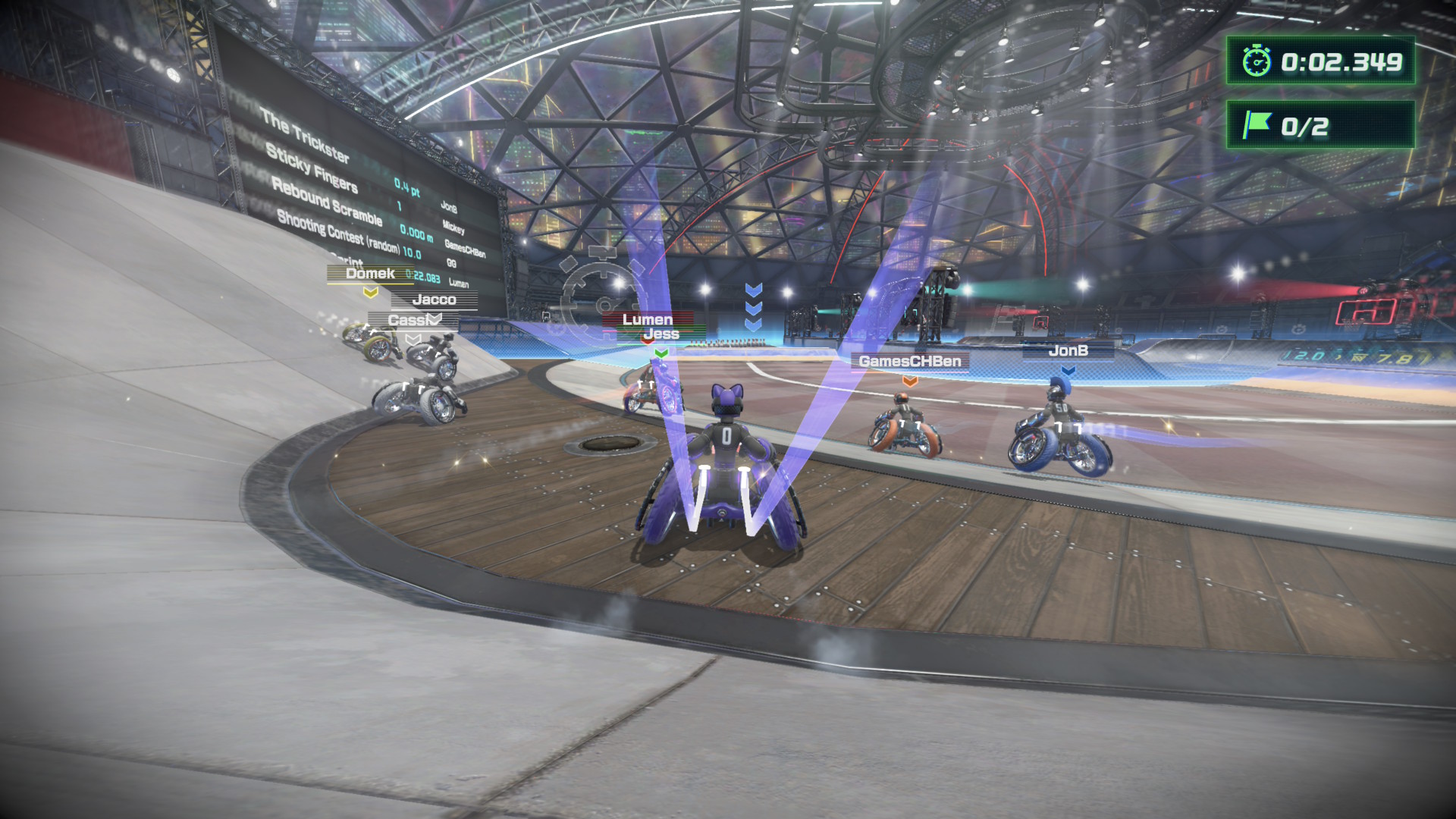 Beginning a rally race minigame in Drag x Drive