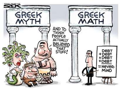 Editorial cartoon World Grexit