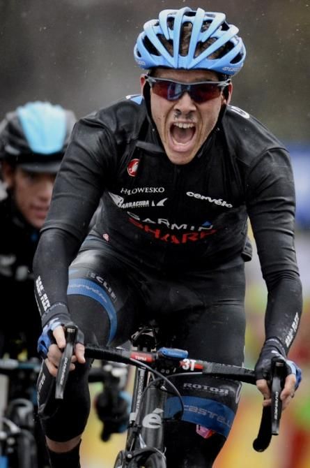 Andrew Talansky (Garmin-Sharp) was excited to beat his breakaway companions
