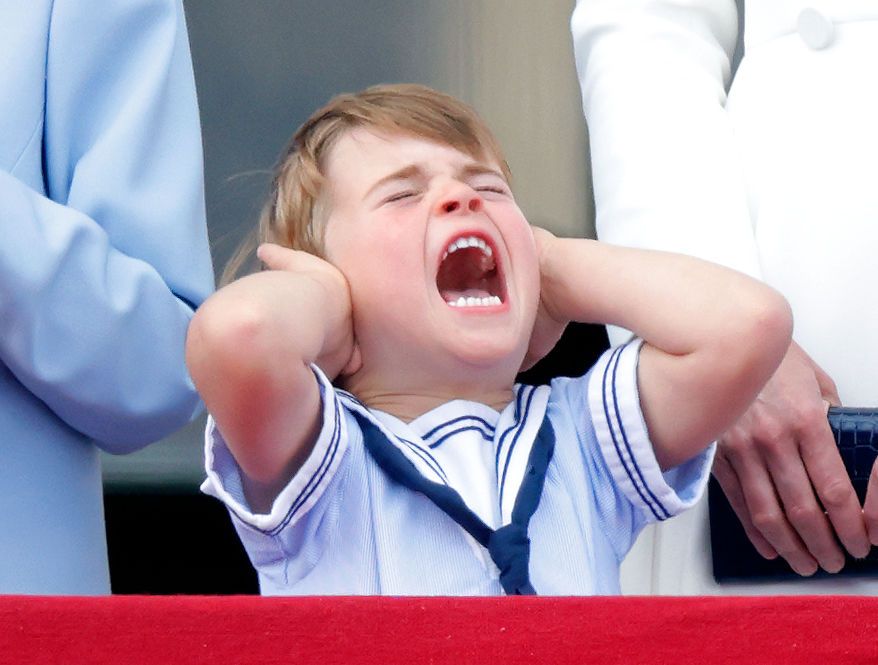 Prince Louis balcony: the young prince screaming as planes fly overhead