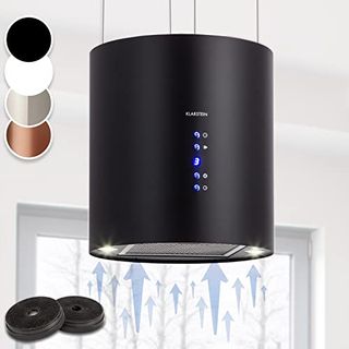 Klarstein Hanging Island Cooker Hood, Extractor Fan for Kitchen Islands, 558m³/h Airflow, Timer, Adjustable Kitchen Extractor Fan W/chandelier Design, 3 Mode Cooker Hoods, Activated Carbon Filters