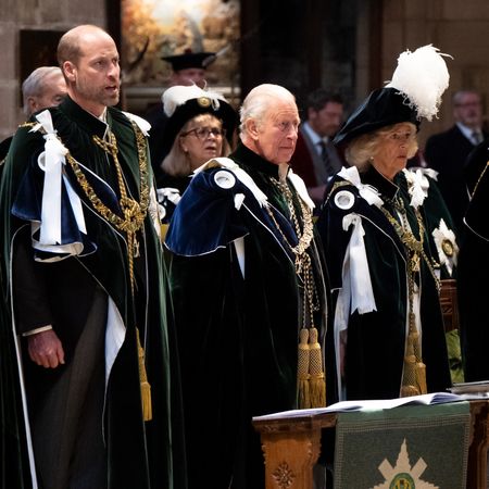 Prince William, King Charles and Queen Camilla at the Order of the Thistle