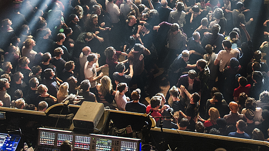 A generic shot of a crowd at a gig