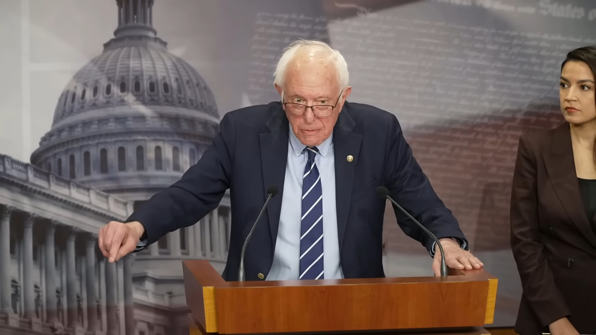 A still of US Senator Bernie Sanders announcing the AI Data Center Moratorium Act