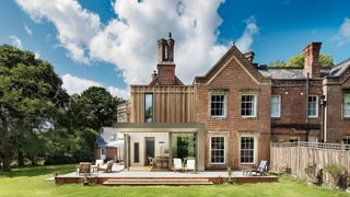 large kitchen extension to brick period house