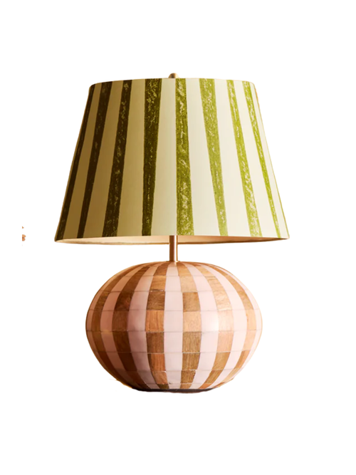 Cedella Table Lamp in Natural and White Stripes