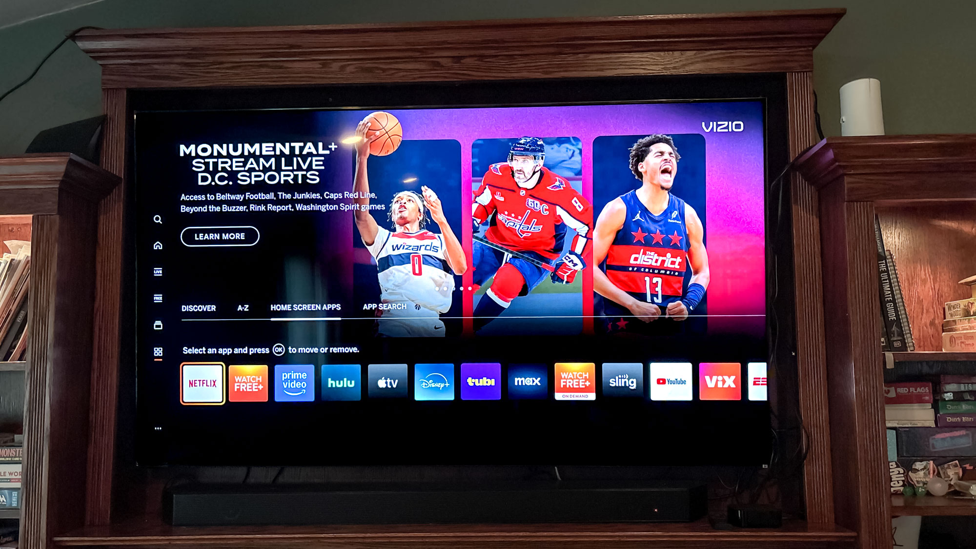 Vizio P-Series Quantum X TV on stand in living room