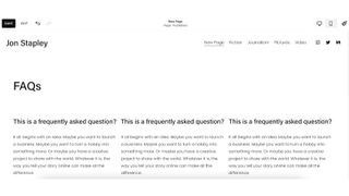 Screenshot of Squarespace website building process