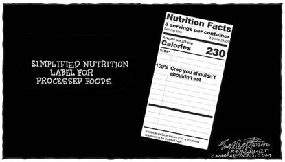 Editorial Cartoon U.S. Nutrition Labels 2016