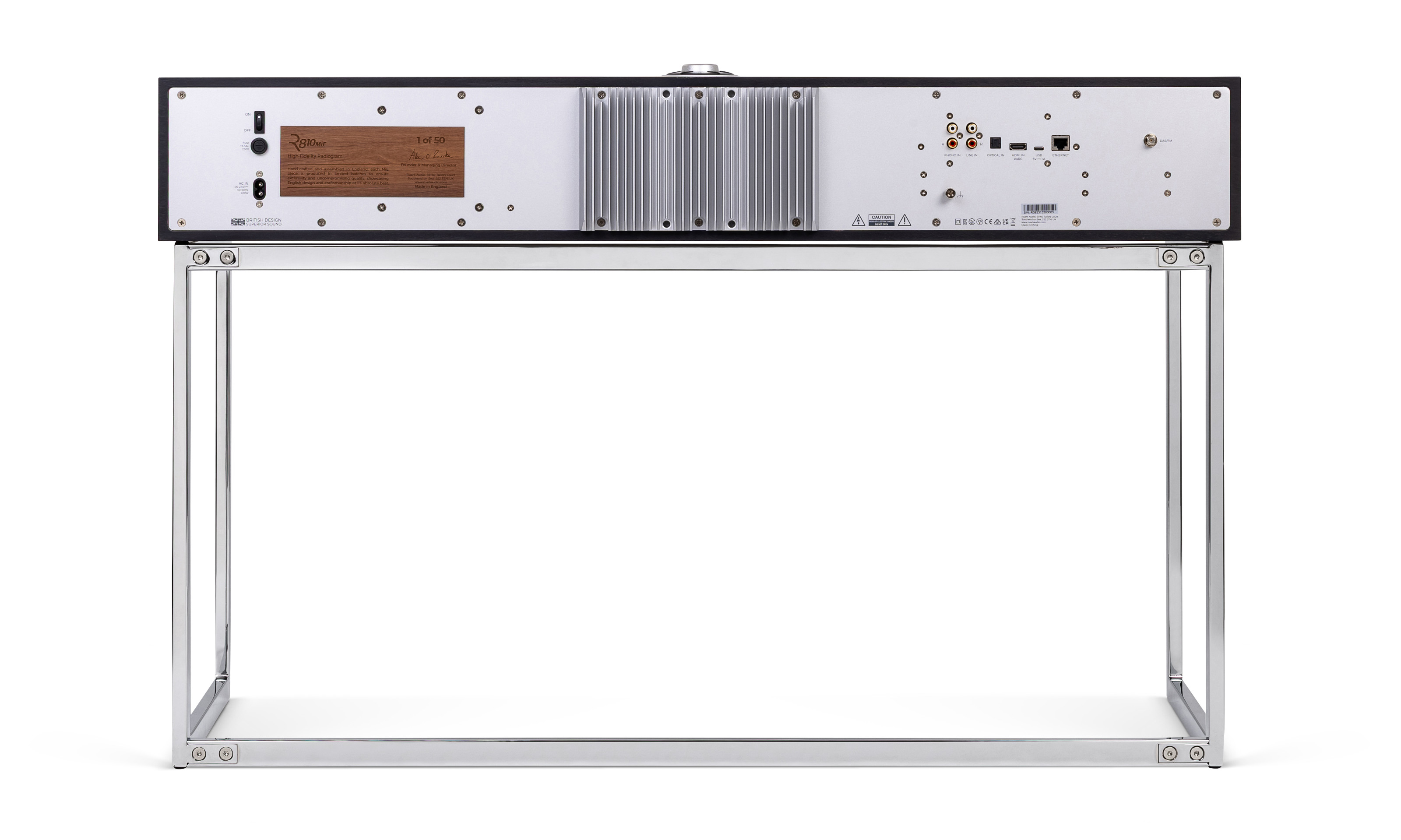 Rear connectivity panel in the R810 MiE