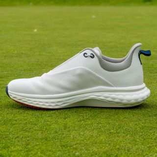 The inside profile of the FootJoy Quantum golf shoe