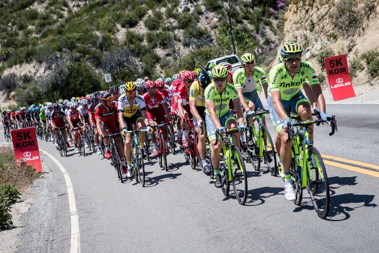 Tinkoff sets tempo up one of todays long climbs