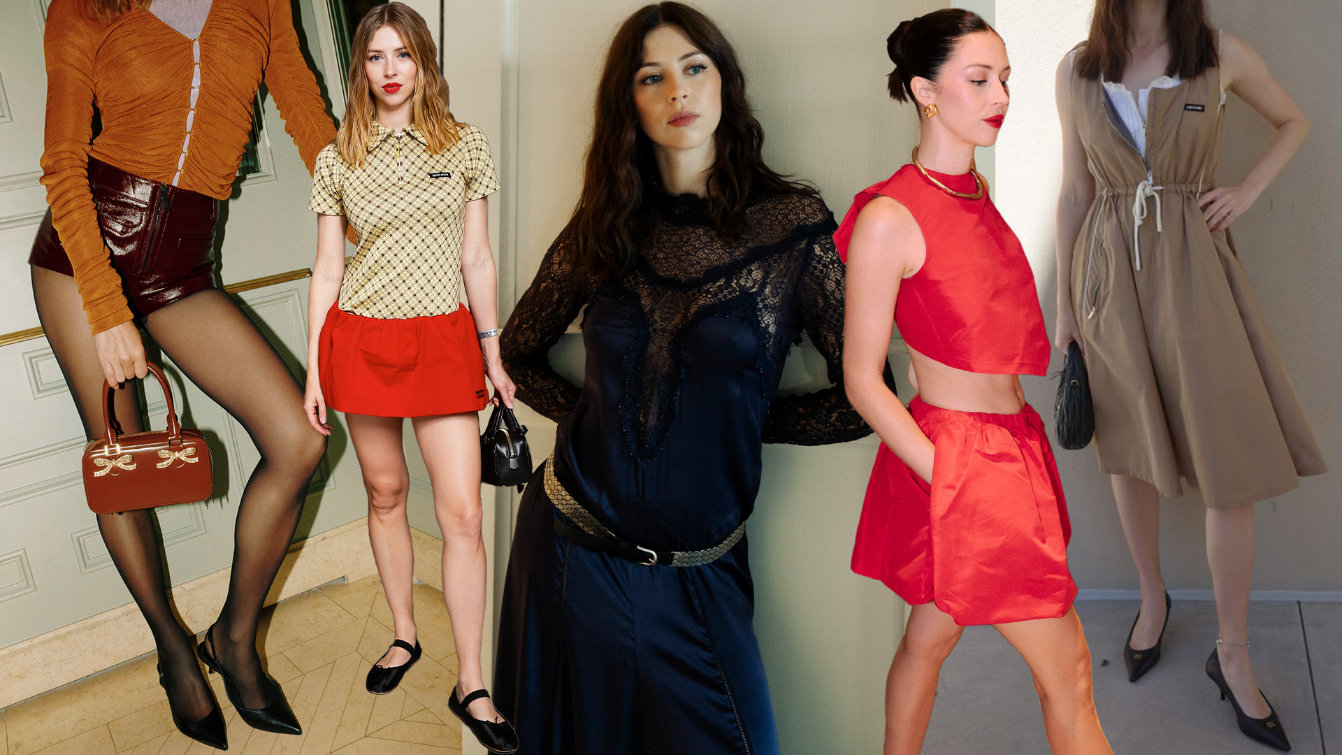 Hermione Corfield press tour looks. 