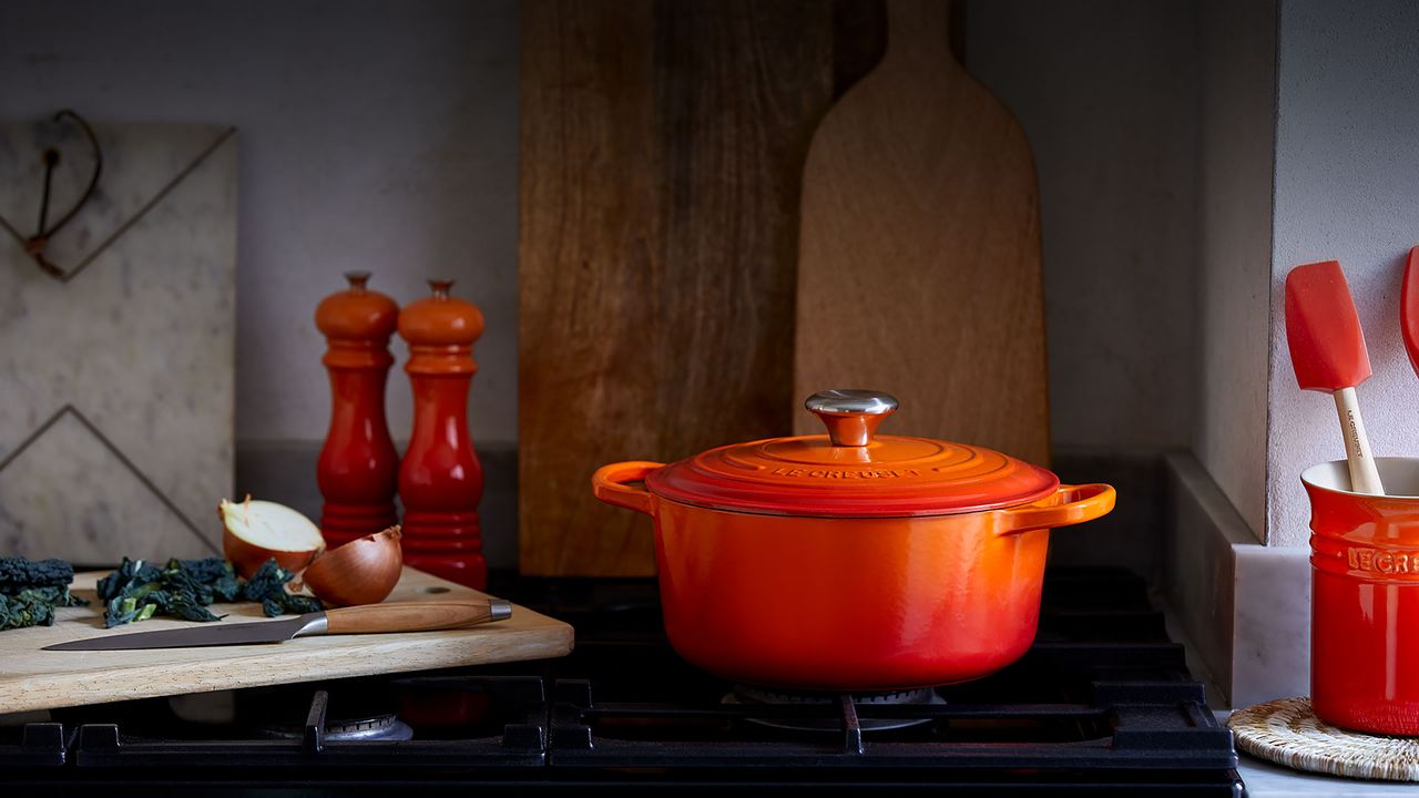 Le Creuset cookware in Orange