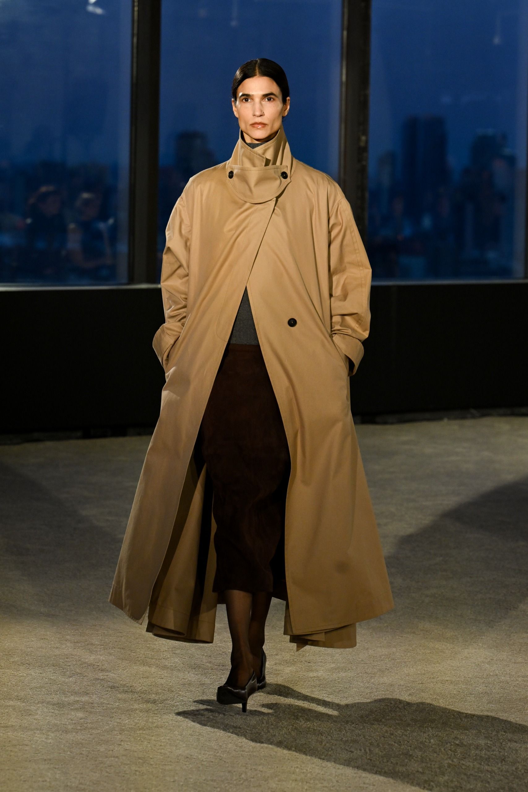 kallmeyer fall 2026 runway show funnel neck trench coat
