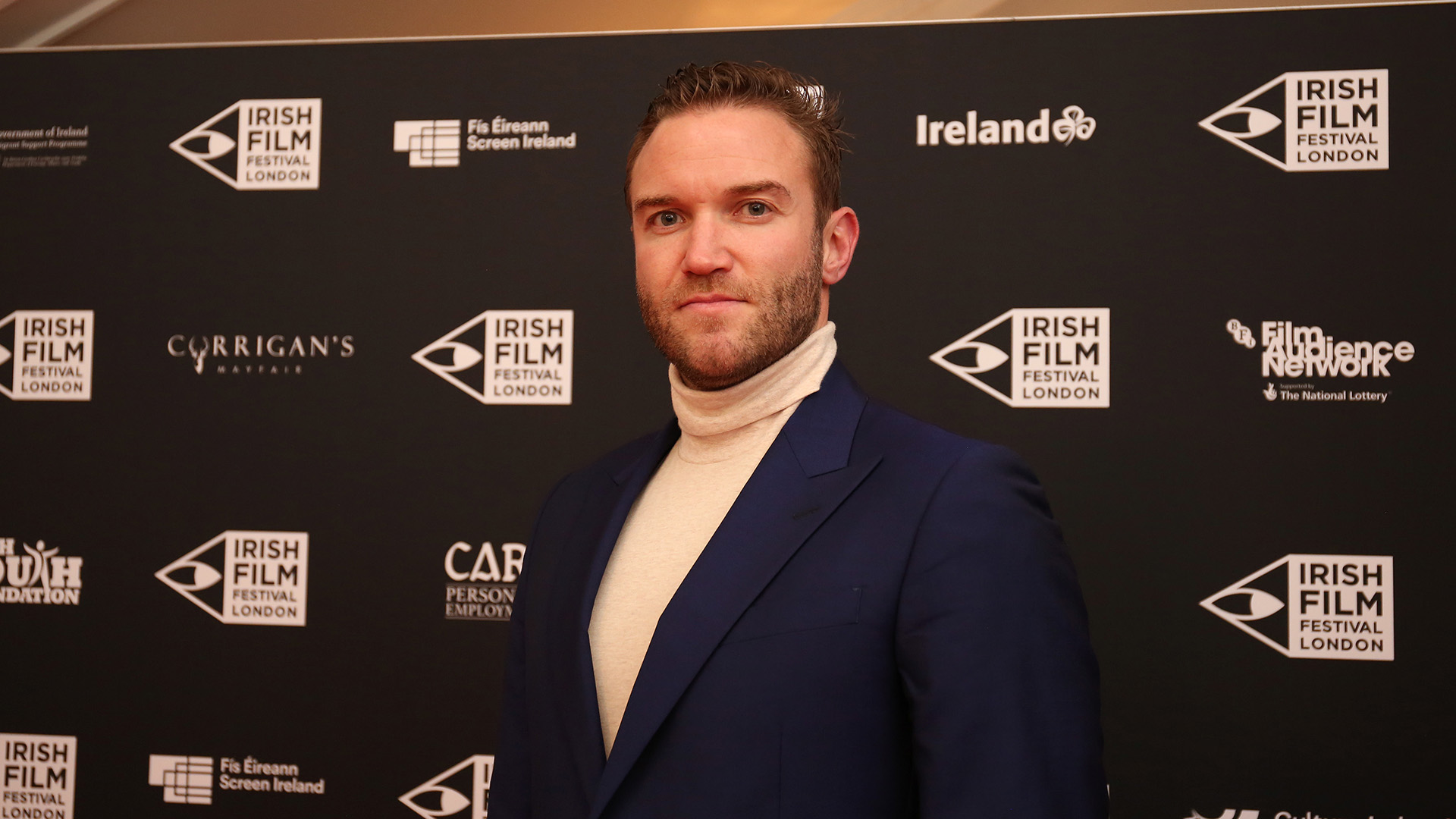 Diarmaid Murdagh posing for photographs at the 2019 Irish Film Festival