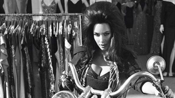 Kim Kardashian Black &amp; White Photo Shoot Big Hair