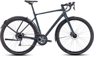 Cube Nuroad FE equipped gravel bike in dark blue