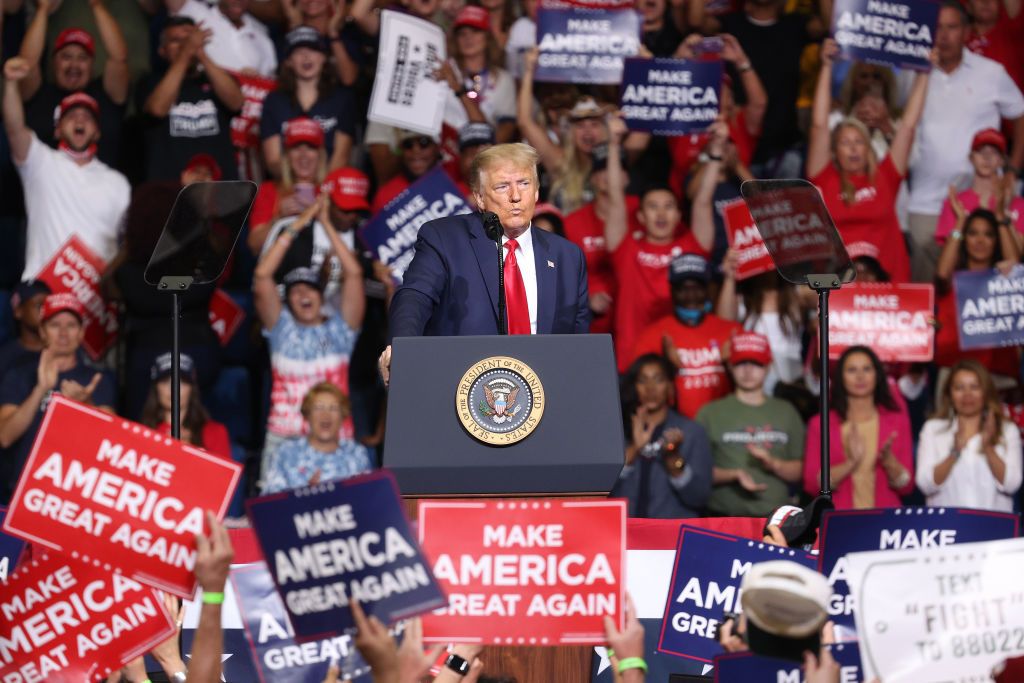 Donald Trump at his Tulsa rally.