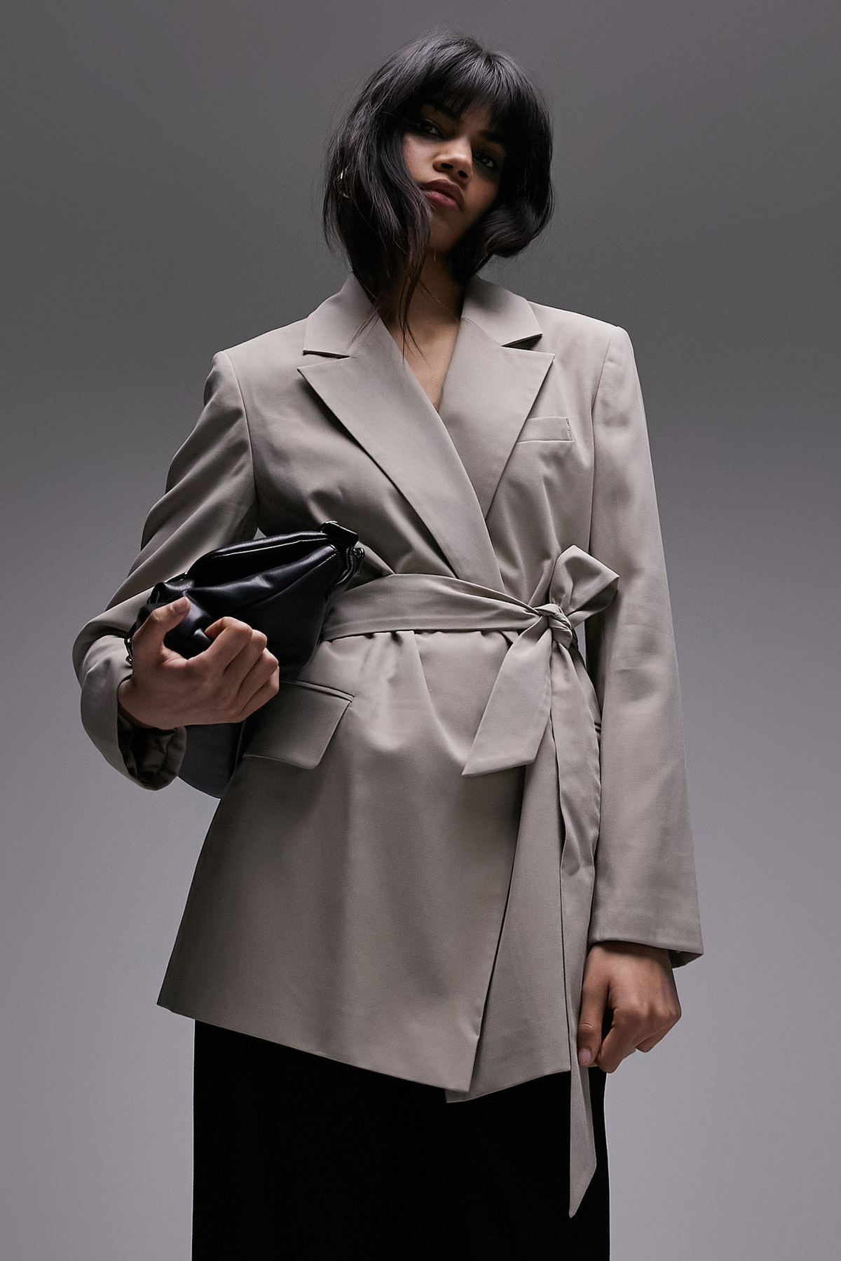 Topshop Belted Longline Blazer