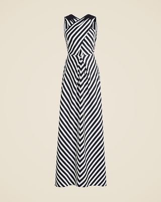 Christopher John Rogers X J.crew Cross-Front Maxi Dress in Stripe