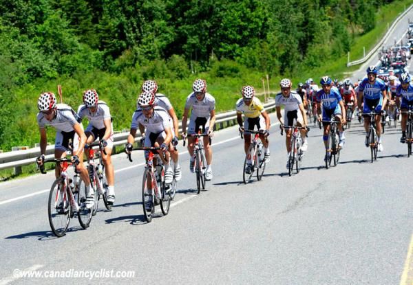 Competitive Cyclist is doing all the work at the front