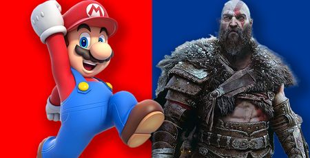 Super Mario and Kratos from God of War 