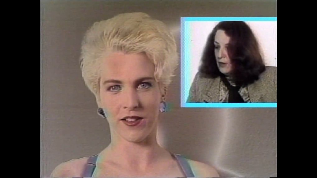 video still of blonde woman