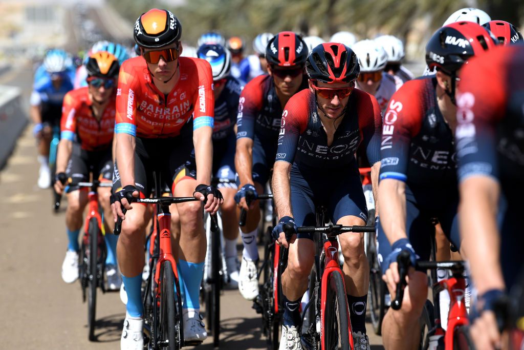 MADINAT ZAYED UNITED ARAB EMIRATES FEBRUARY 20 Adam Yates of United Kingdom and Team INEOS Grenadiers competes during the 4th UAE Tour 2022 Stage 1 a 184km stage from Madinat Zayed to Madinat Zayed UAETour WorldTour on February 20 2022 in Madinat Zayed United Arab Emirates Photo by Tim de WaeleGetty Images