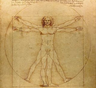 Illustration of the Vitruvian man.