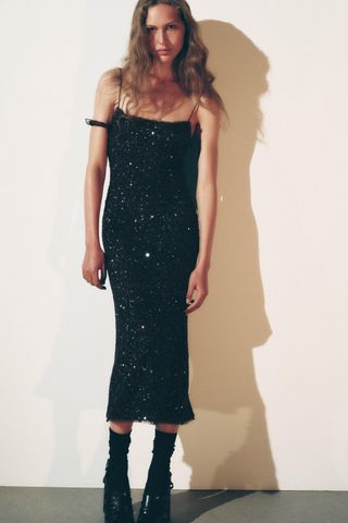 Zw Collection Sequinned Slip Dress