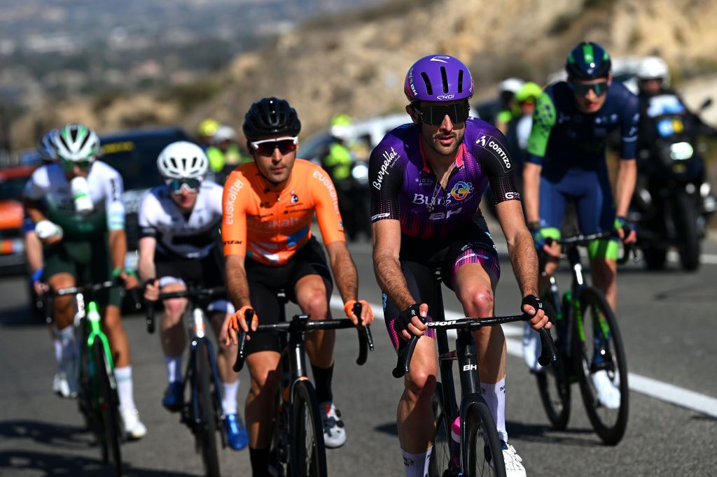 ORIHUELA SPAIN FEBRUARY 02 Ander Okamika of Spain and Team BurgosBH competes in the breakaway during the 75th Volta a la Comunitat Valenciana 2024 Stage 3 a 1613km stage from San Vicente del Raspeig to Orihuela on February 02 2024 in Orihuela Spain Photo by Dario BelingheriGetty Images
