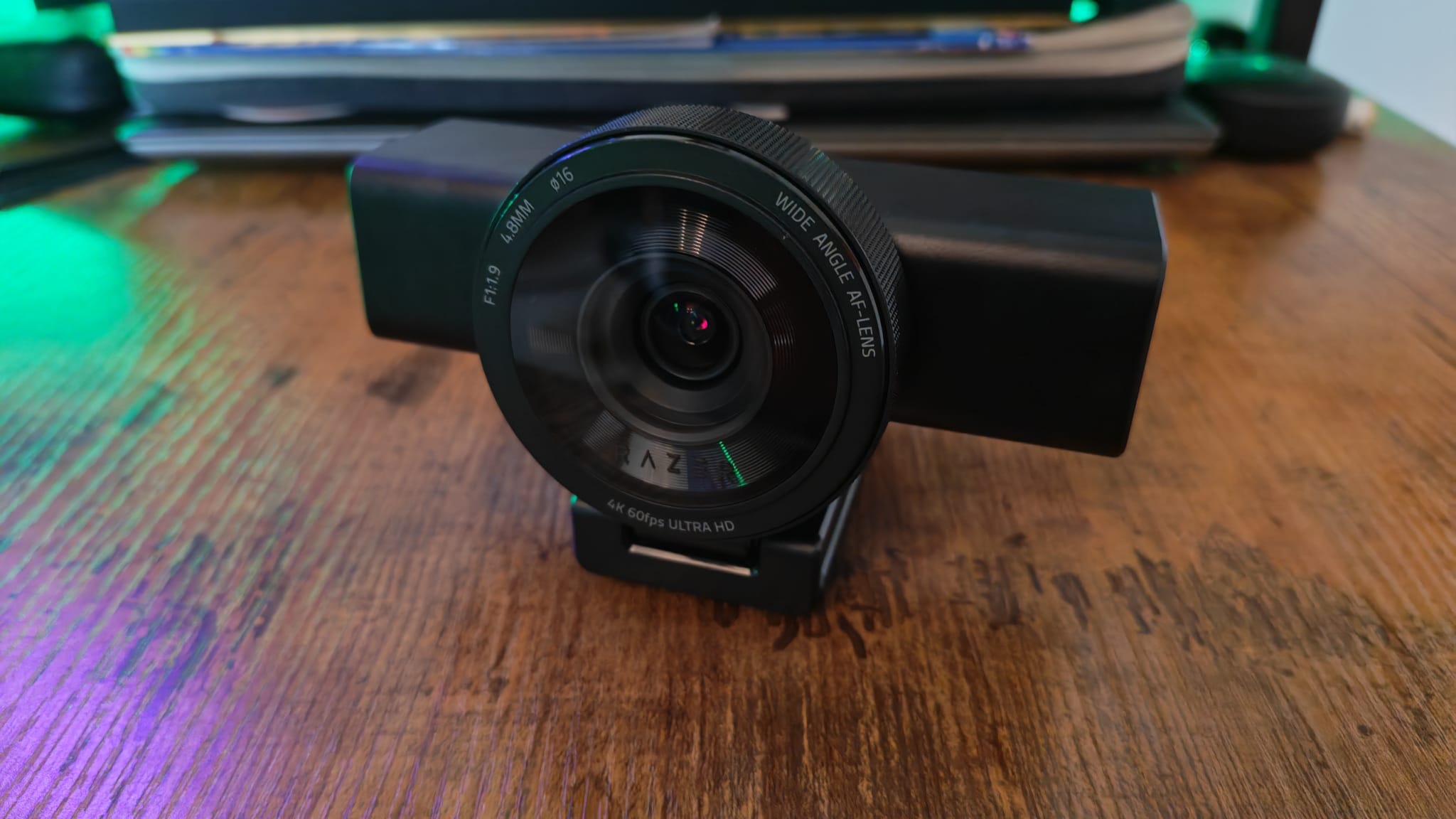 A Razer Kiyo V2 Pro on a gaming desk