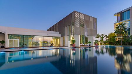 Oberoi Beach Resort, Al-Zorah by Piero Lissoni at night