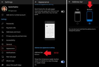 The new option for the bottom web address bar on Microsoft Edge for mobile and how to enable it with edge://flags.