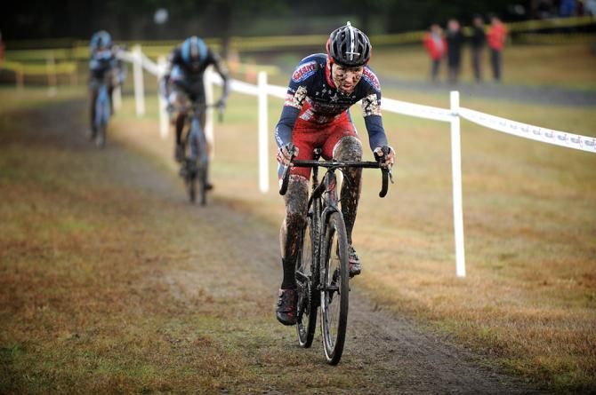 Logan Owen (CALIFORNIA GIANT CYCLING) strung out the Raleigh Team on multiple laps looking very strong and confident.