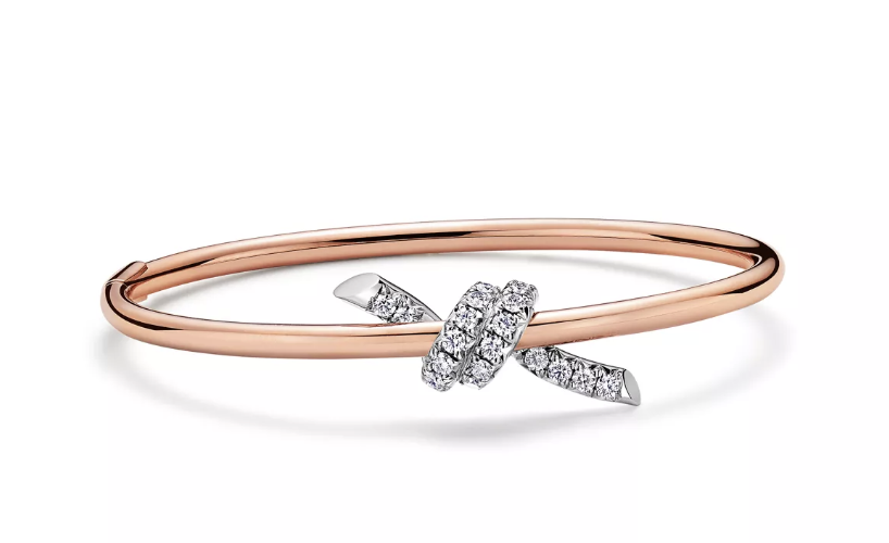 Tiffany &amp;amp; Co., Bangle in Rose Gold and Platinum with Diamonds