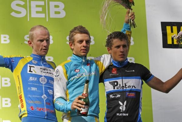 The elite men's podium at the Tartu Rattamaraton