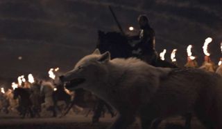 Game of Thrones Ghost ready for battle at Winterfell