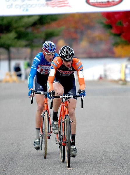 Barry Wicks leads team-mate Ryan Trebon