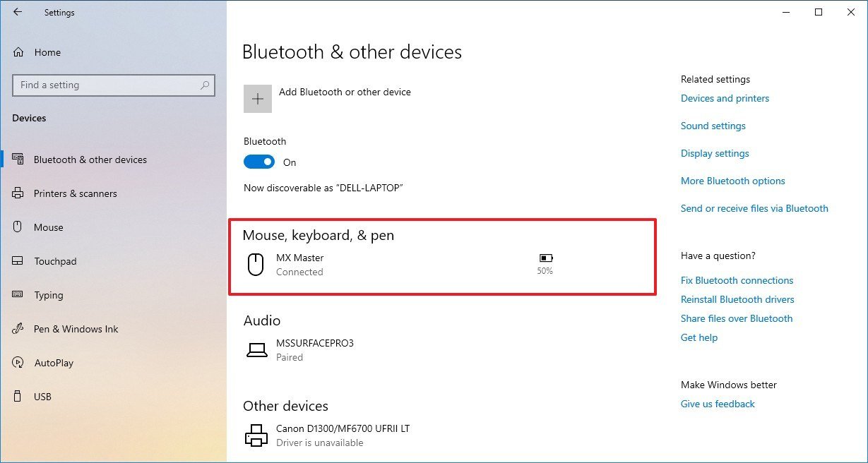 Bluetooth device battery level