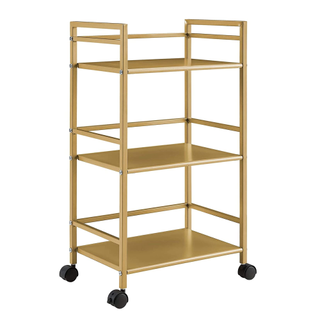 A 3-tier gold bar cart