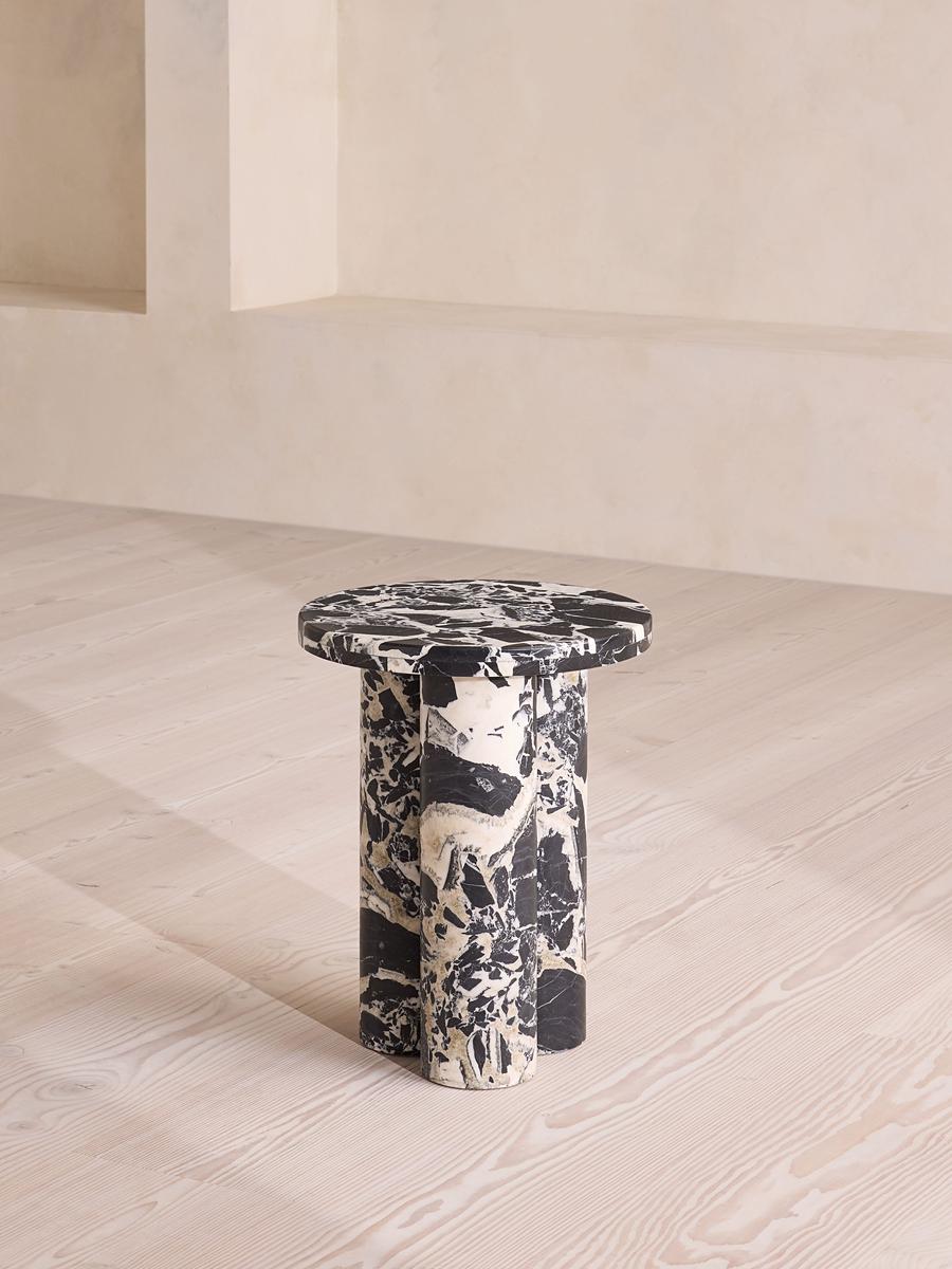 Tisbury Side Table, Noir Grande Marble